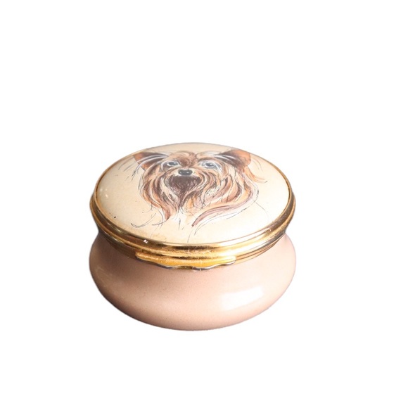 Bilston and Battersea Yorkie English Enamel Trinket Box - Picture 4 of 13